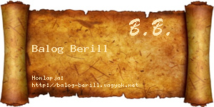 Balog Berill névjegykártya