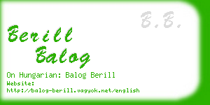 berill balog business card